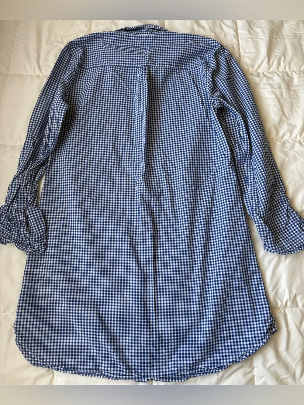 Victoria's Secret Navy and White Gingham Button-Down Shirt/Dress